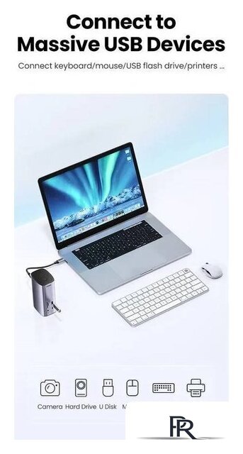 Док-станция Ugreen USB C Triple Display Docking Station 12-in-1 90325 - Изображение №7 — Интернет-магазин ПроЗаказ