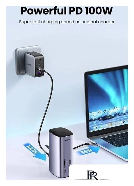 Док-станция Ugreen USB C Triple Display Docking Station 12-in-1 90325 - Изображение №6 — Интернет-магазин ПроЗаказ