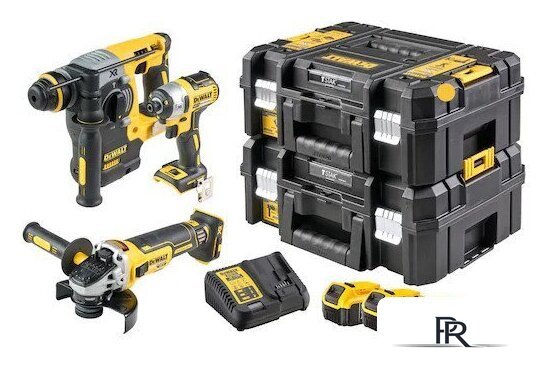  DeWalt DCK305P3T (перфоратор, винтоверт, болгарка, 3 АКБ, кейс) - Изображение №1 — Интернет-магазин ПроЗаказ