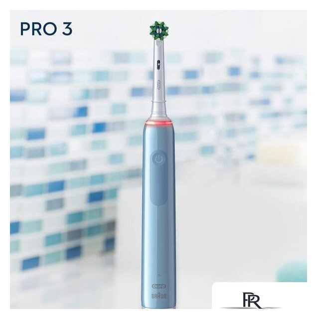 Электрическая зубная щетка Oral-B Pro 3 3000 Cross Action D505.513.3 (голубой) - Изображение №4 — Интернет-магазин ПроЗаказ