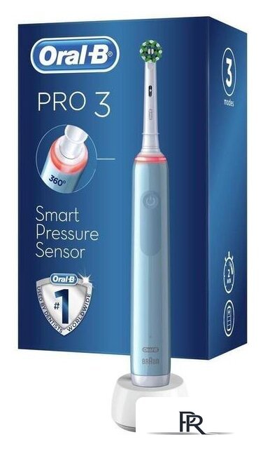 Электрическая зубная щетка Oral-B Pro 3 3000 Cross Action D505.513.3 (голубой) - Изображение №2 — Интернет-магазин ПроЗаказ