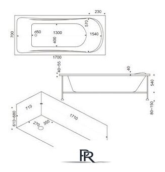 Ванна BAS Атланта 170x70 - Изображение №4 — Интернет-магазин ПроЗаказ