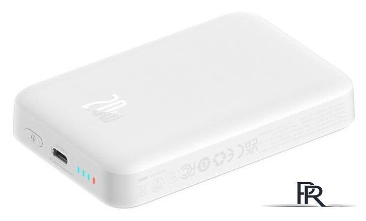 Внешний аккумулятор Baseus Magnetic Mini Air Wireless Fast Charge Power Bank 20W 10000mAh (белый) - Изображение №7 — Интернет-магазин ПроЗаказ