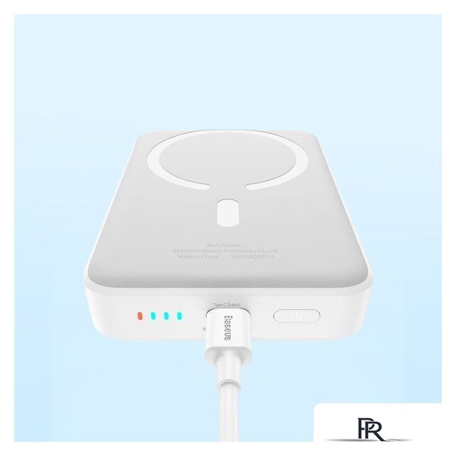 Внешний аккумулятор Baseus Magnetic Mini Air Wireless Fast Charge Power Bank 20W 10000mAh (белый) - Изображение №11 — Интернет-магазин ПроЗаказ