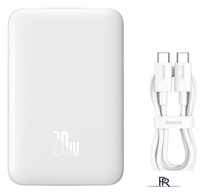 Внешний аккумулятор Baseus Magnetic Mini Air Wireless Fast Charge Power Bank 20W 10000mAh (белый) - Изображение №9 — Интернет-магазин ПроЗаказ