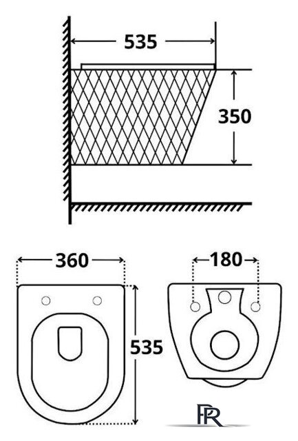 Унитаз подвесной Roxen Vine Tornado 530225-01 - Изображение №2 — Интернет-магазин ПроЗаказ