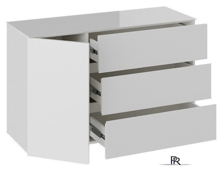 Комод Трия Glance тип 2 (белый/стекло белый глянец) - Изображение №3 — Интернет-магазин ПроЗаказ