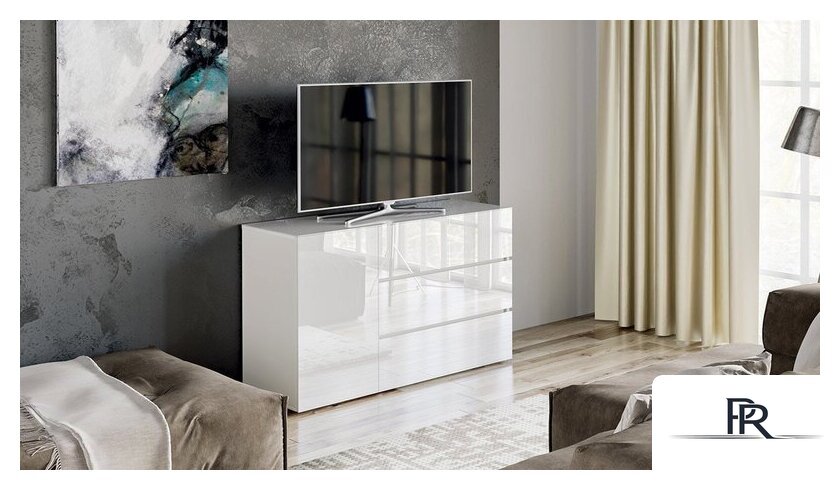 Комод Трия Glance тип 2 (белый/стекло белый глянец) - Изображение №1 — Интернет-магазин ПроЗаказ