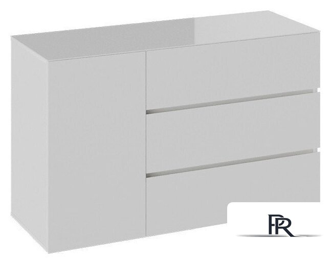 Комод Трия Glance тип 2 (белый/стекло белый глянец) - Изображение №2 — Интернет-магазин ПроЗаказ