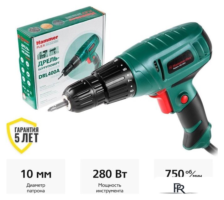 Дрель-шуруповерт Hammer DRL400A - Изображение №1 — Интернет-магазин ПроЗаказ