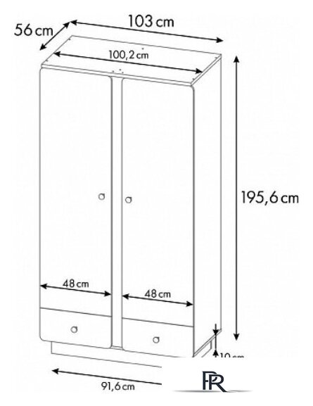 Шкаф распашной Polini Kids Ameli 4010 с ящиками 0002763.174 (белый/дуб крафт золотой) - Изображение №11 — Интернет-магазин ПроЗаказ