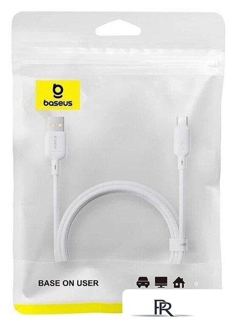 Кабель Baseus Silky Fast Charging Data Cable USB Type-A - USB Type-C 3A (1 м, белый) - Изображение №2 — Интернет-магазин ПроЗаказ