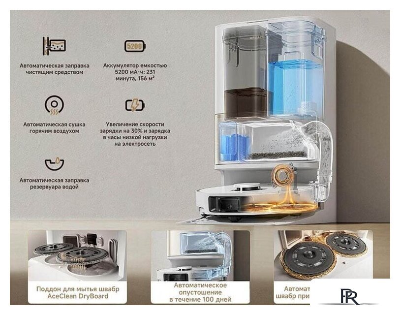 Робот-пылесос Dreame Robot Vacuum L50 Ultra CE RLL53SE (евровилка, белый) - Изображение №10 — Интернет-магазин ПроЗаказ
