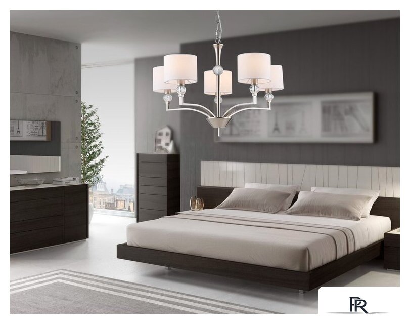 Подвесная люстра Ambrella light LH71121/5 SN/WH (никель/белый) - Изображение №7 — Интернет-магазин ПроЗаказ