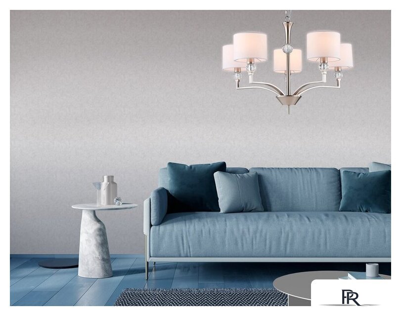 Подвесная люстра Ambrella light LH71121/5 SN/WH (никель/белый) - Изображение №8 — Интернет-магазин ПроЗаказ
