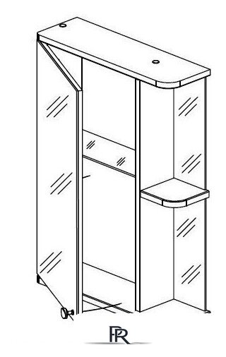  СанитаМебель Шкаф с зеркалом Камелия-09.45 (левый, белый) - Изображение №2 — Интернет-магазин ПроЗаказ