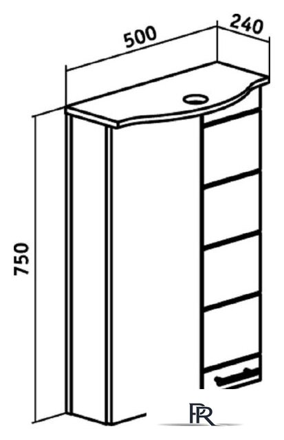  Runo Шкаф с зеркалом для ванной Кипарис 50 правый - Изображение №4 — Интернет-магазин ПроЗаказ