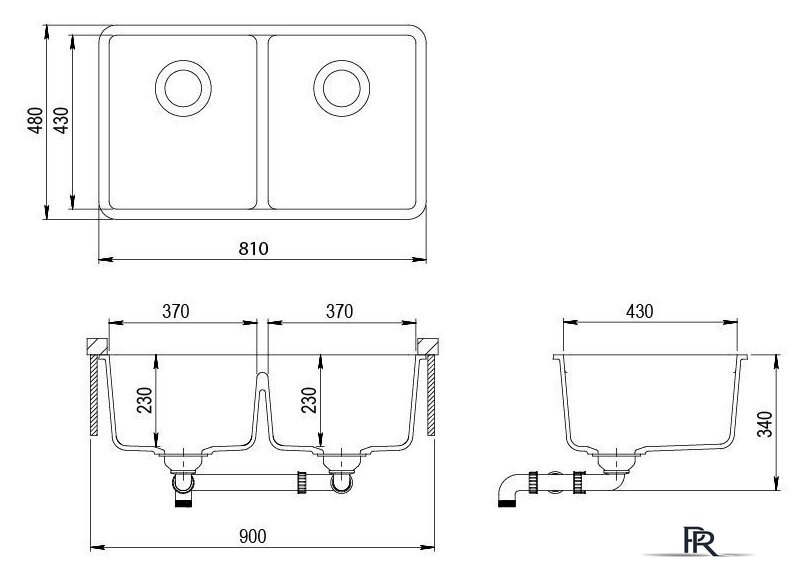 Кухонная мойка Aquasanita Arca SQA200601 (черный металлик) - Изображение №2 — Интернет-магазин ПроЗаказ