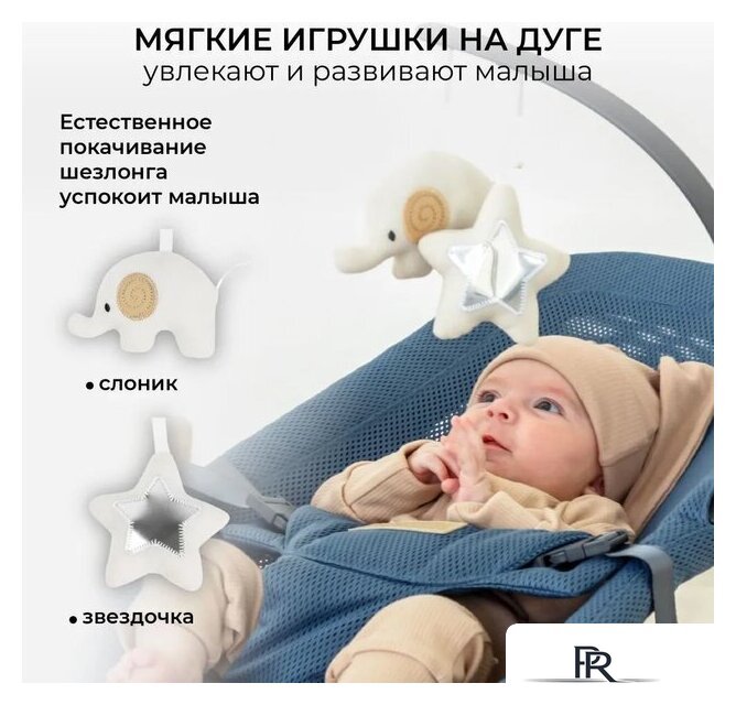 Шезлонг Amarobaby Baby relax AB22-25BR/19 (голубой) - Изображение №5 — Интернет-магазин ПроЗаказ