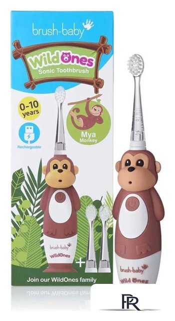 Электрическая зубная щетка Brush-Baby WildOnes Monkey - Изображение №2 — Интернет-магазин ПроЗаказ