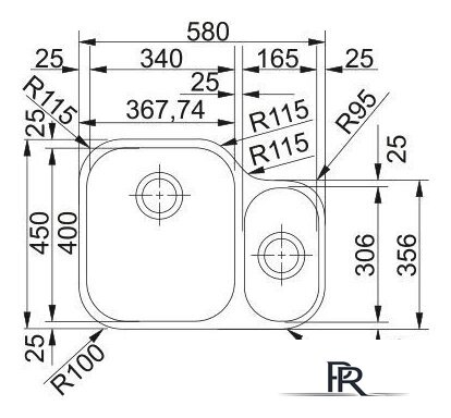 Кухонная мойка Franke Armonia AMX 110-16 122.0021.448 (стальной) - Изображение №2 — Интернет-магазин ПроЗаказ