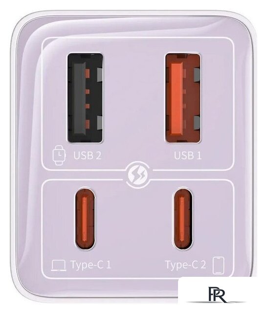 Сетевое зарядное Baseus GaN6 Pro Fast Charger 2C+2U 65W P10162701533-00 (фиолетовый) - Изображение №2 — Интернет-магазин ПроЗаказ