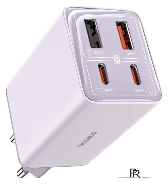Сетевое зарядное Baseus GaN6 Pro Fast Charger 2C+2U 65W P10162701533-00 (фиолетовый) - Изображение №1 — Интернет-магазин ПроЗаказ