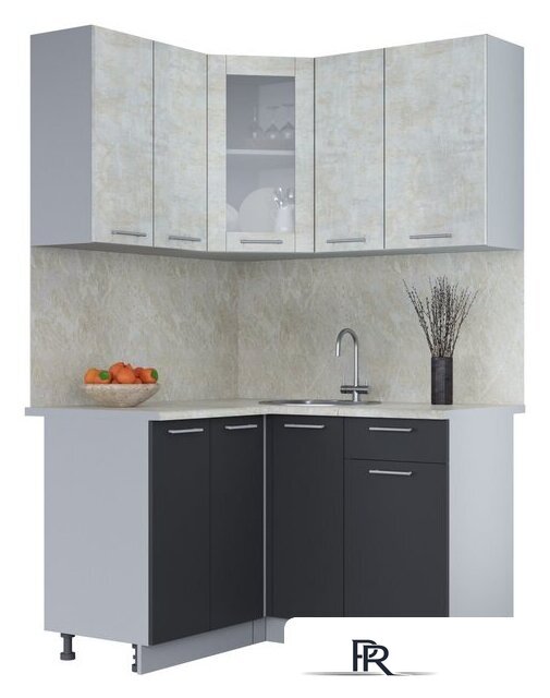Готовая кухня Интерлиния Мила 12x13 (бетон лайт-антрацит-опал светлый) - Изображение №1 — Интернет-магазин ПроЗаказ