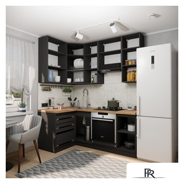 Готовая кухня ВерсоМебель Эко Премиум 1.2x2.0 левая (белый фасадный/ст. дуб вотан) - Изображение №6 — Интернет-магазин ПроЗаказ