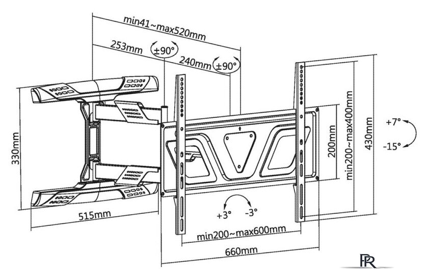 Кронштейн для телевизора Ultramounts UM910 (черный) - Изображение №11 — Интернет-магазин ПроЗаказ