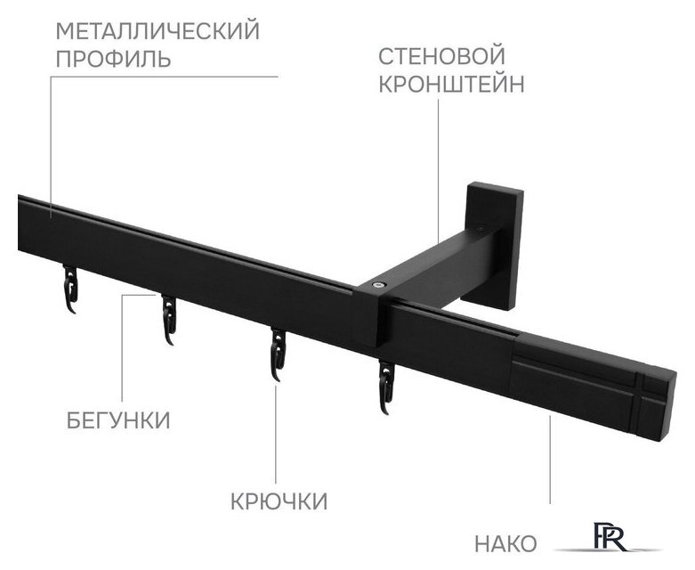 Карниз для штор Эскар Хай Тек Кросс 1-рядный 4114300 3 м - Изображение №8 — Интернет-магазин ПроЗаказ