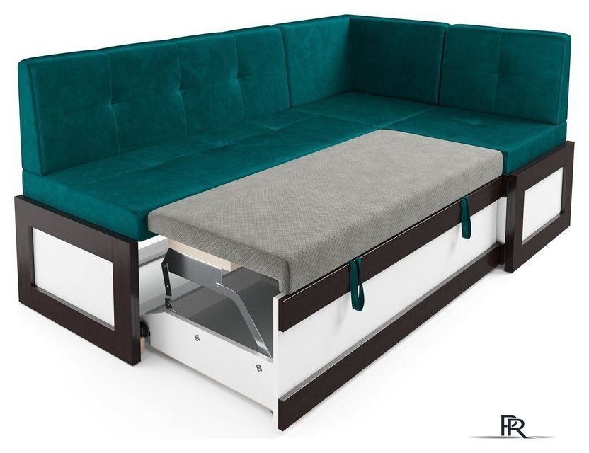 Угловой диван Мебель-АРС Нотис 191х82х116 см M11-27-2 (бархат сине-зеленый Star Velvet 43 Black Green) - Изображение №5 — Интернет-магазин ПроЗаказ