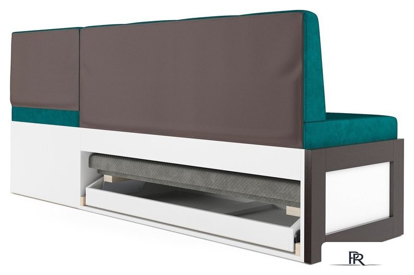 Угловой диван Мебель-АРС Нотис 191х82х116 см M11-27-2 (бархат сине-зеленый Star Velvet 43 Black Green) - Изображение №6 — Интернет-магазин ПроЗаказ