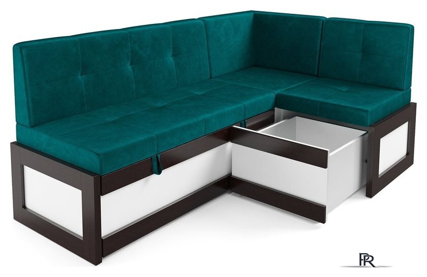 Угловой диван Мебель-АРС Нотис 191х82х116 см M11-27-2 (бархат сине-зеленый Star Velvet 43 Black Green) - Изображение №3 — Интернет-магазин ПроЗаказ