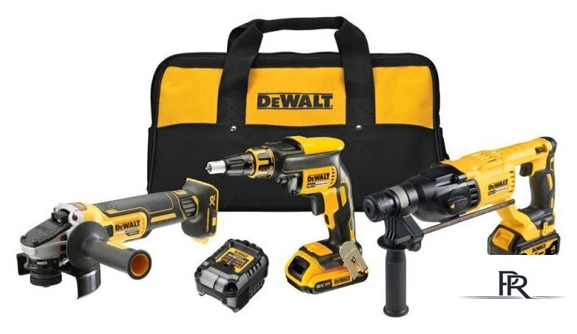  DeWalt DCK308DM (перфоратор, шуруповерт, болгарка, 2 АКБ, сумка) - Изображение №1 — Интернет-магазин ПроЗаказ