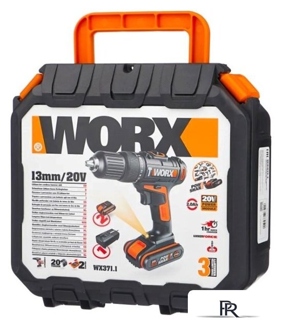 Ударная дрель-шуруповерт Worx WX371.1 (с 2-мя АКБ, кейс) - Изображение №2 — Интернет-магазин ПроЗаказ