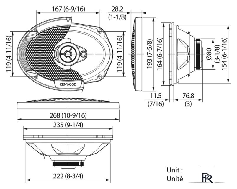 Коаксиальная АС Kenwood KFC-S6966 - Изображение №2 — Интернет-магазин ПроЗаказ