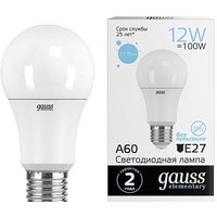 Gauss Elementary A60 E27 12Вт 1170lm 6500K 23232 (10 шт)