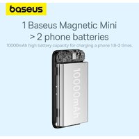 Внешний аккумулятор Baseus Magnetic Mini Air Wireless Fast Charge Power Bank 20W 10000mAh (черный) - Превью изображения №15 — Интернет-магазин ПроЗаказ