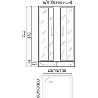 Душевой уголок River Morava XL 100/24 MT (без поддона) - Превью изображения №2 — Интернет-магазин ПроЗаказ