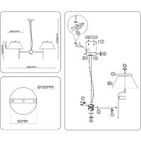 Подвесная люстра Ambrella LH72471/3 BS/WH (латунь/белый) - Превью изображения №8 — Интернет-магазин ПроЗаказ