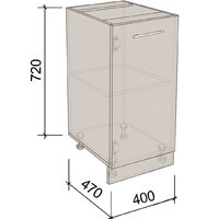 Шкаф напольный Артём-Мебель 400мм СН-114.02 (ДСП бетон спаркс) - Превью изображения №4 — Интернет-магазин ПроЗаказ
