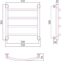 Полотенцесушитель Сунержа Галант+ 500x500 00-0200-5050 - Превью изображения №3 — Интернет-магазин ПроЗаказ