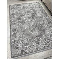 Ковер для жилой комнаты Radjab Carpet Афина Прямоугольник 9017A 12896RK (1.6x3, Grey/Cream) - Превью изображения №3 — Интернет-магазин ПроЗаказ