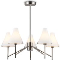 Подвесная люстра Ambrella light LH57123/5 SN/FR (никель/белый матовый) - Превью изображения №2 — Интернет-магазин ПроЗаказ