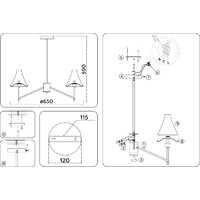 Подвесная люстра Ambrella light LH57123/5 SN/FR (никель/белый матовый) - Превью изображения №8 — Интернет-магазин ПроЗаказ