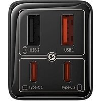Сетевое зарядное Baseus GaN6 Pro Fast Charger 2C + 2U 100W P10162705112-00 (черный) - Превью изображения №2 — Интернет-магазин ПроЗаказ