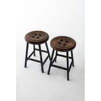 Табурет Stal-Massiv Button-47 (дуб мореный/черный) - Превью изображения №6 — Интернет-магазин ПроЗаказ