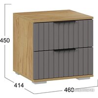 Тумба Трия Хилтон (дуб крафт золотой/графит матовый) - Превью изображения №5 — Интернет-магазин ПроЗаказ