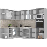 Готовая кухня Интерлиния Мила Лайт 1.68x2.8 левая (вудлайн кремовый/антрацит/бискайская сосна) - Превью изображения №2 — Интернет-магазин ПроЗаказ